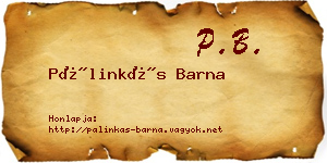 Pálinkás Barna névjegykártya