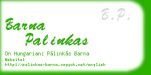 barna palinkas business card