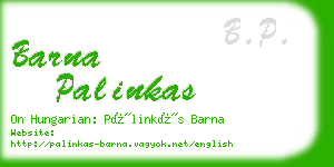 barna palinkas business card